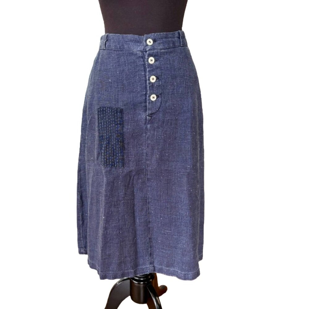 🇸🇪 NYGÅRDSANNA - Swedish Designer 100% European Linen Skirt Size M 🇸🇪